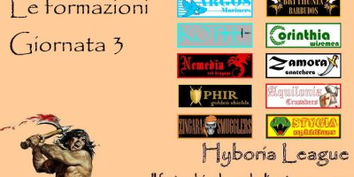 Le formazioni della terza giornata