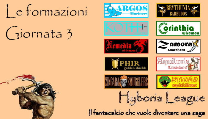 Le formazioni della terza giornata