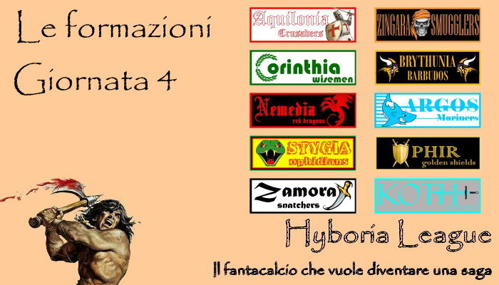 Le formazioni della quarta giornata