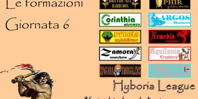 Le formazioni della sesta giornata