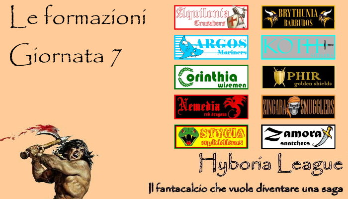 Le formazioni della settima giornata