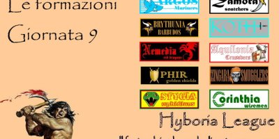 Le formazioni della nona giornata