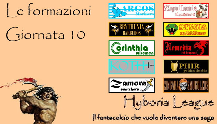 Le formazioni della decima giornata