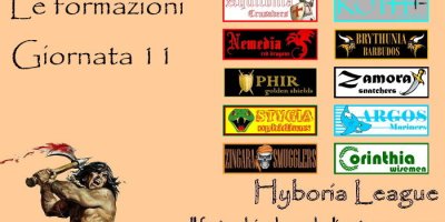 Le formazioni dell'undicesima giornata