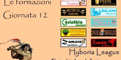 Le formazioni della dodicesima giornata