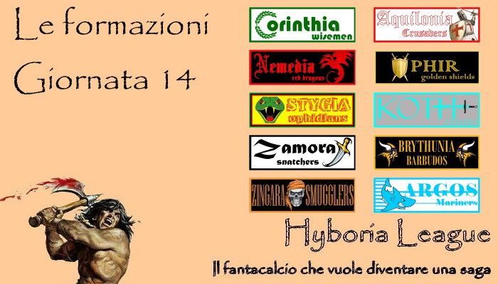 Le formazioni della quattordicesima giornata