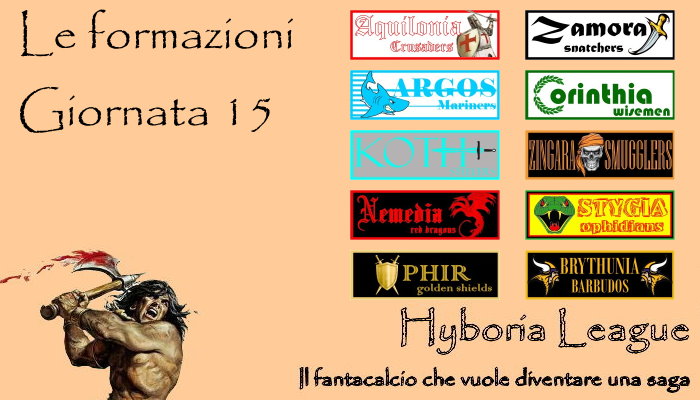 Le formazioni della quindicesima giornata
