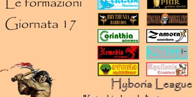 Le formazioni della diciassettesima giornata