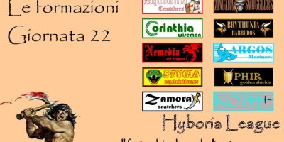 Le formazioni della ventiduesima giornata