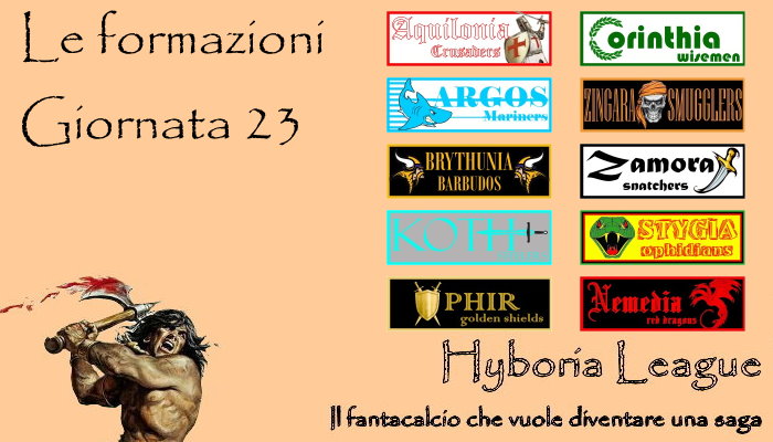 Le formazioni della ventitreesima giornata