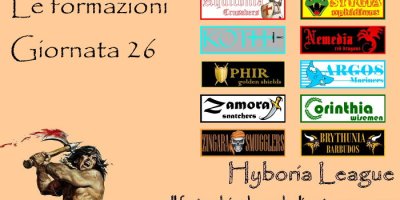 Le formazioni della ventiseiesima giornata