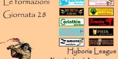 Le formazioni della ventottesima giornata
