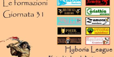 Le formazioni della trentunesima giornata