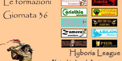 Le formazioni della trentaseiesima giornata