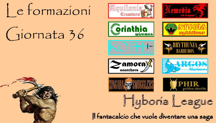 Le formazioni della trentaseiesima giornata