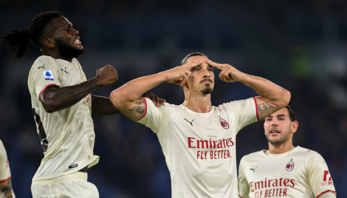 Ibra dopo il vantaggio contro il Genoa