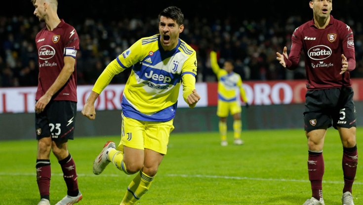 Morata in rete contro la Salernitana